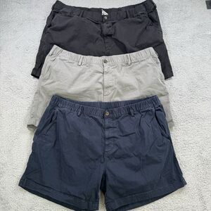 Bear Bottom Shorts Mens 3XL 5.5" Cotton Elastic Waist Casual Stretch Lot Of 3